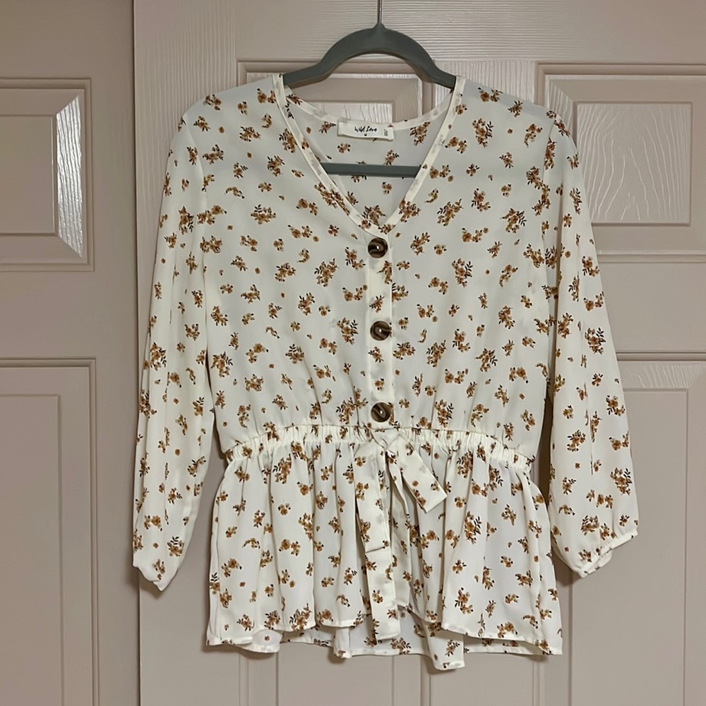 Long Sleeve Flower Top